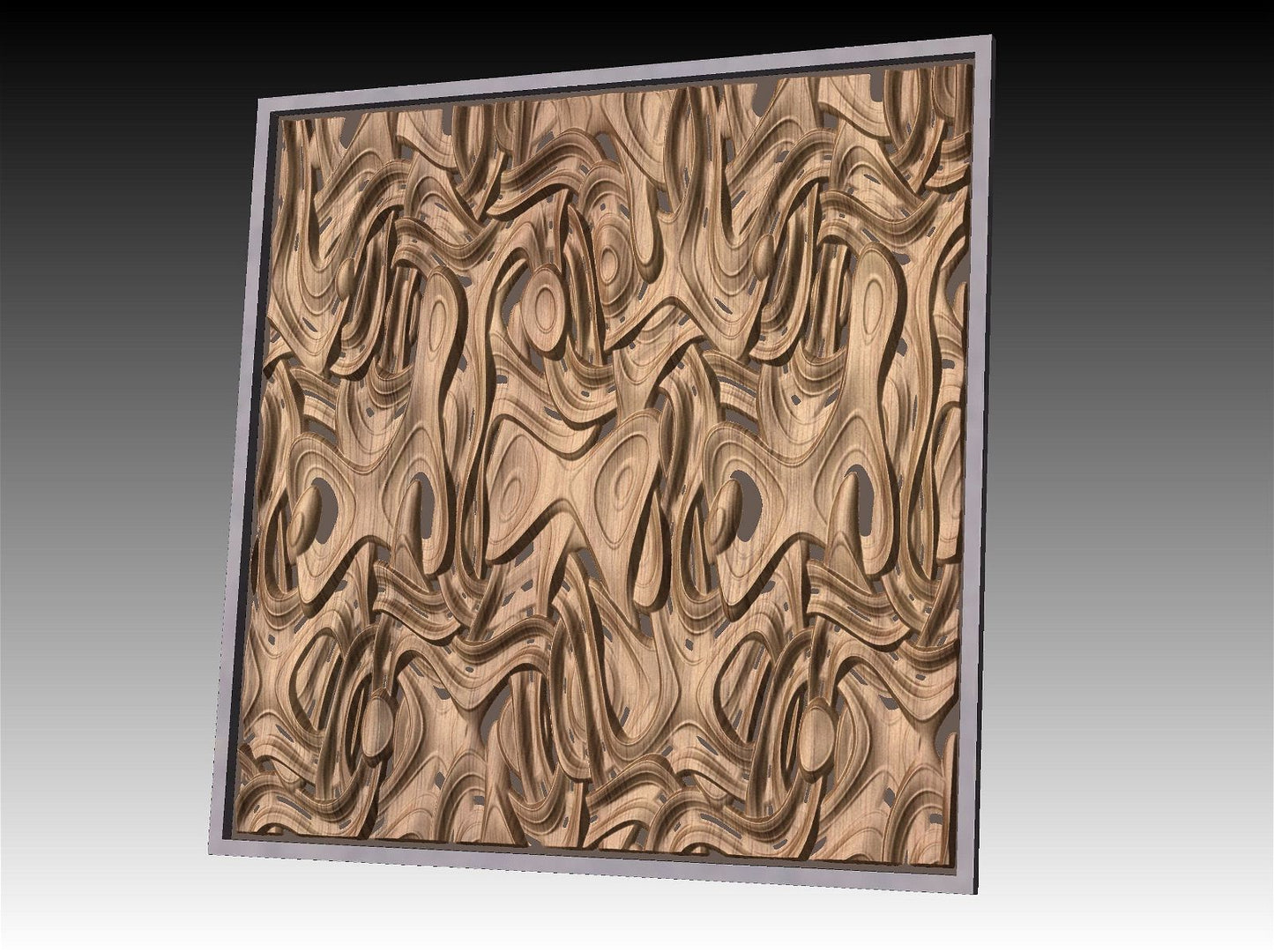 NOOR3_60 Decorative abstract 3D relief op-art sculpture model for CNC machining - Bonitum CNC Model Studio
