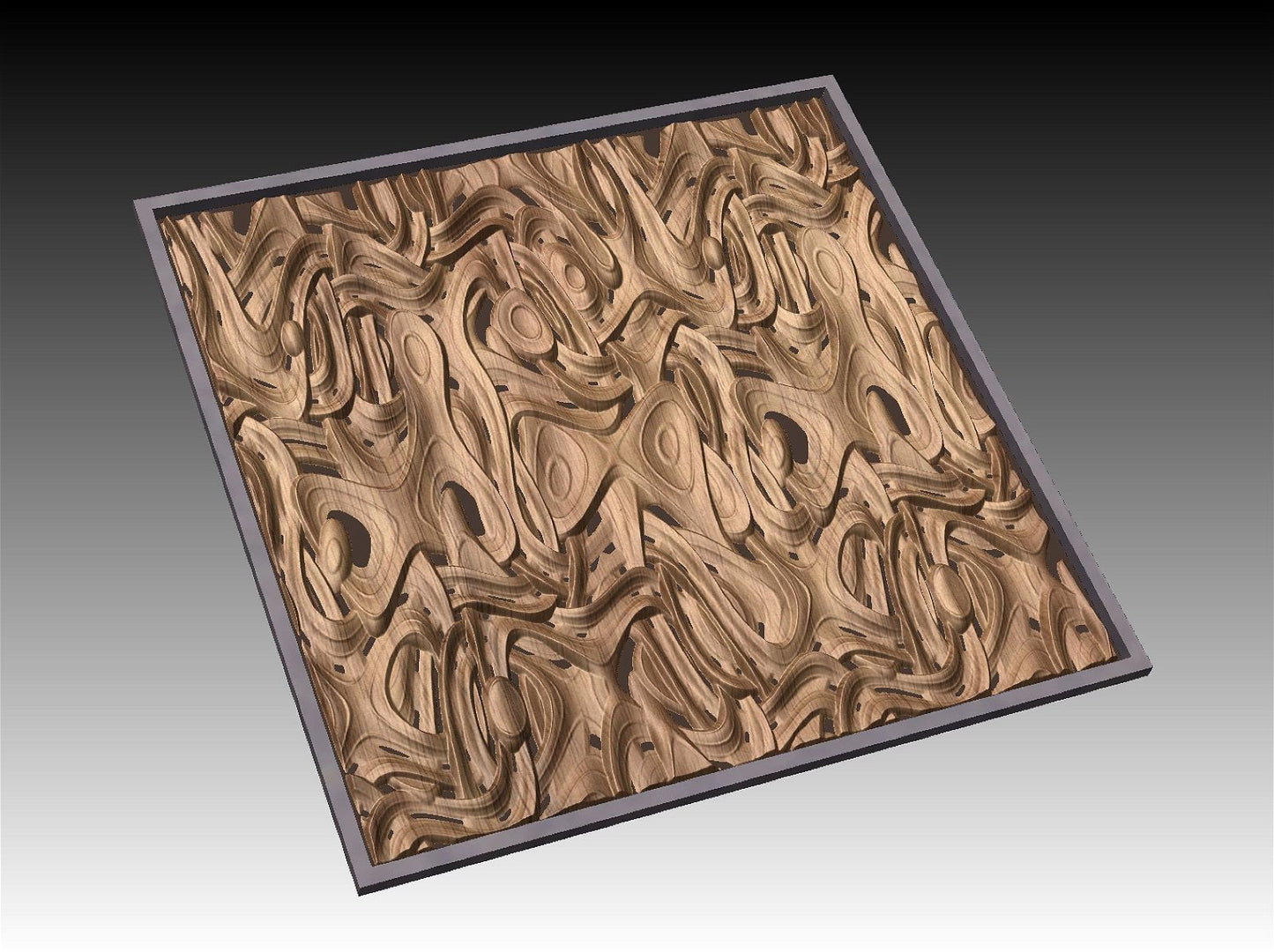 NOOR3_60 Decorative abstract 3D relief op-art sculpture model for CNC machining - Bonitum CNC Model Studio