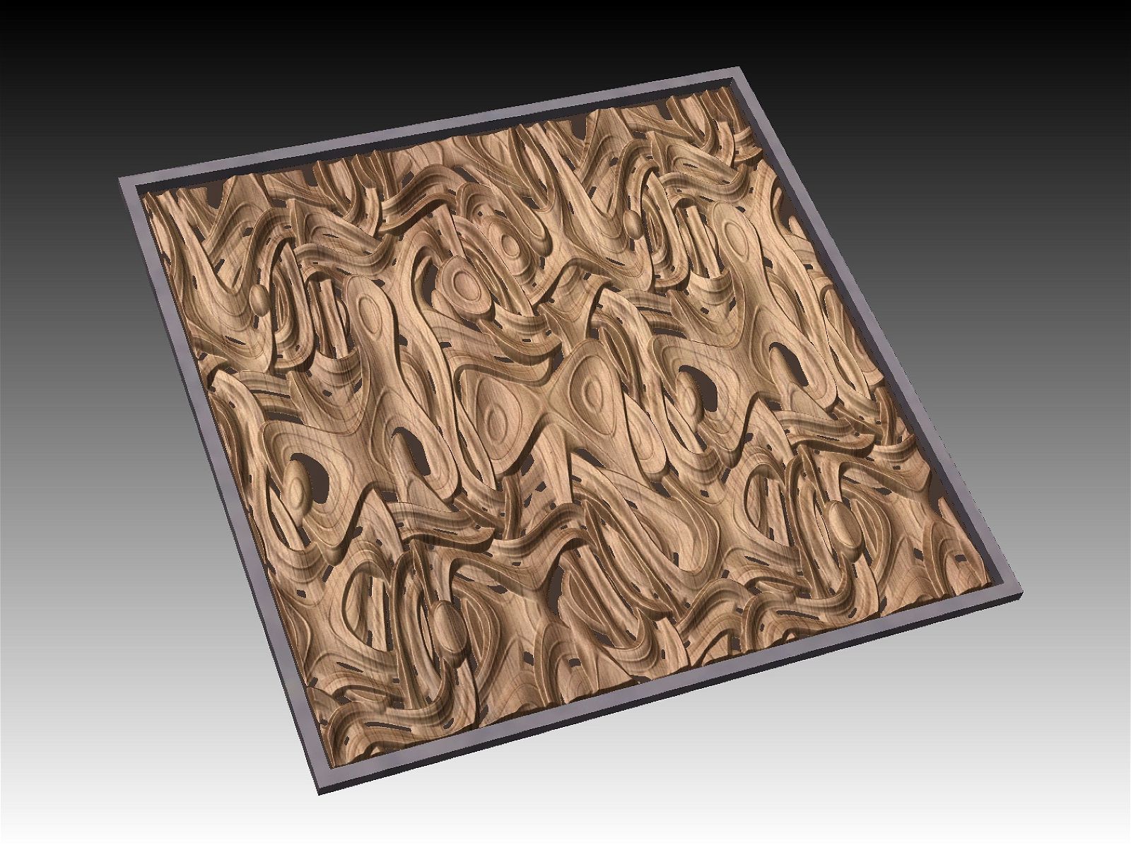 NOOR3_60 Decorative abstract 3D relief op-art sculpture model for CNC machining - Bonitum CNC Model Studio