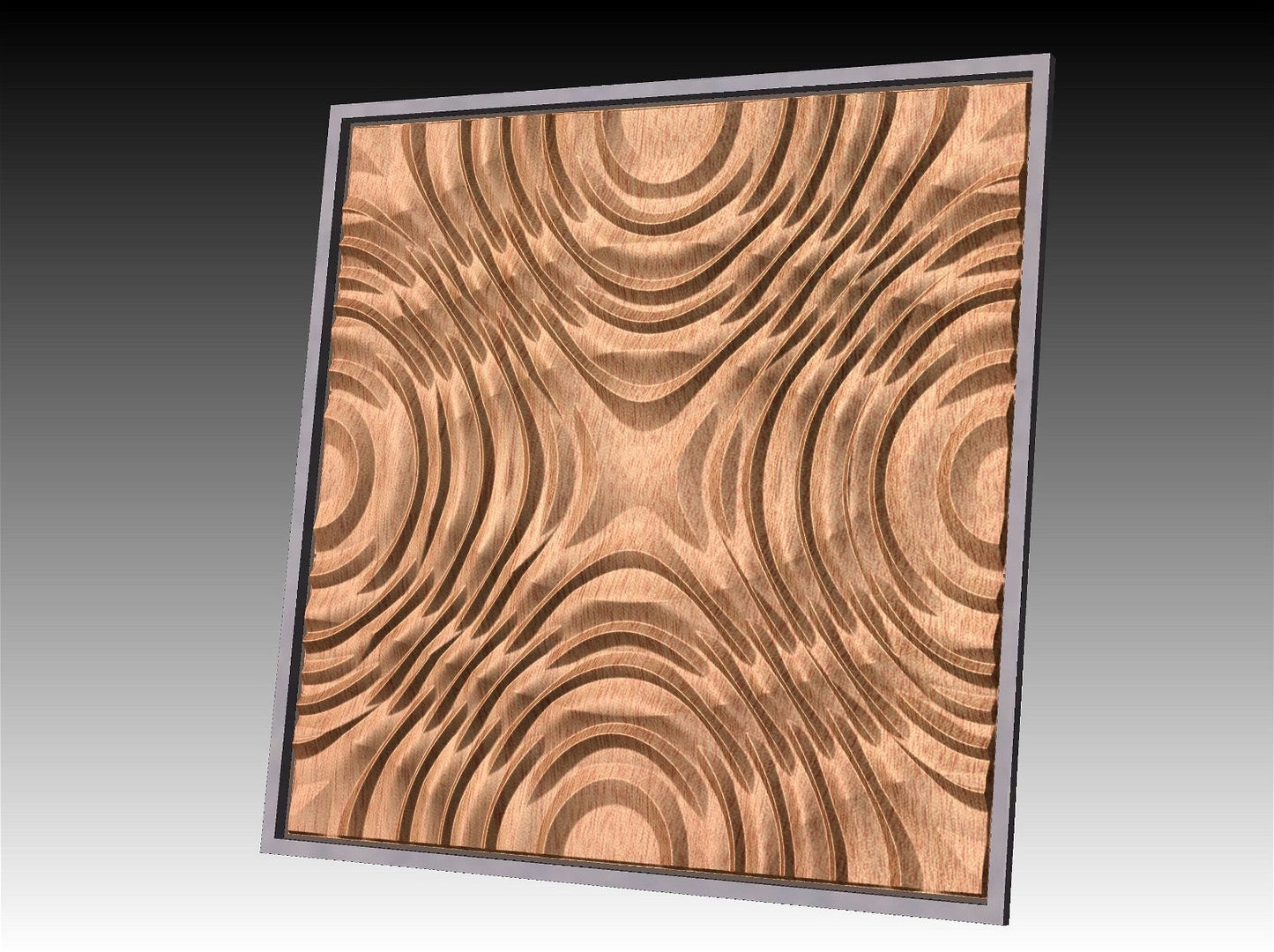 NOOR3_62 Decorative abstract 3D relief op-art sculpture model for CNC machining - Bonitum CNC Model Studio