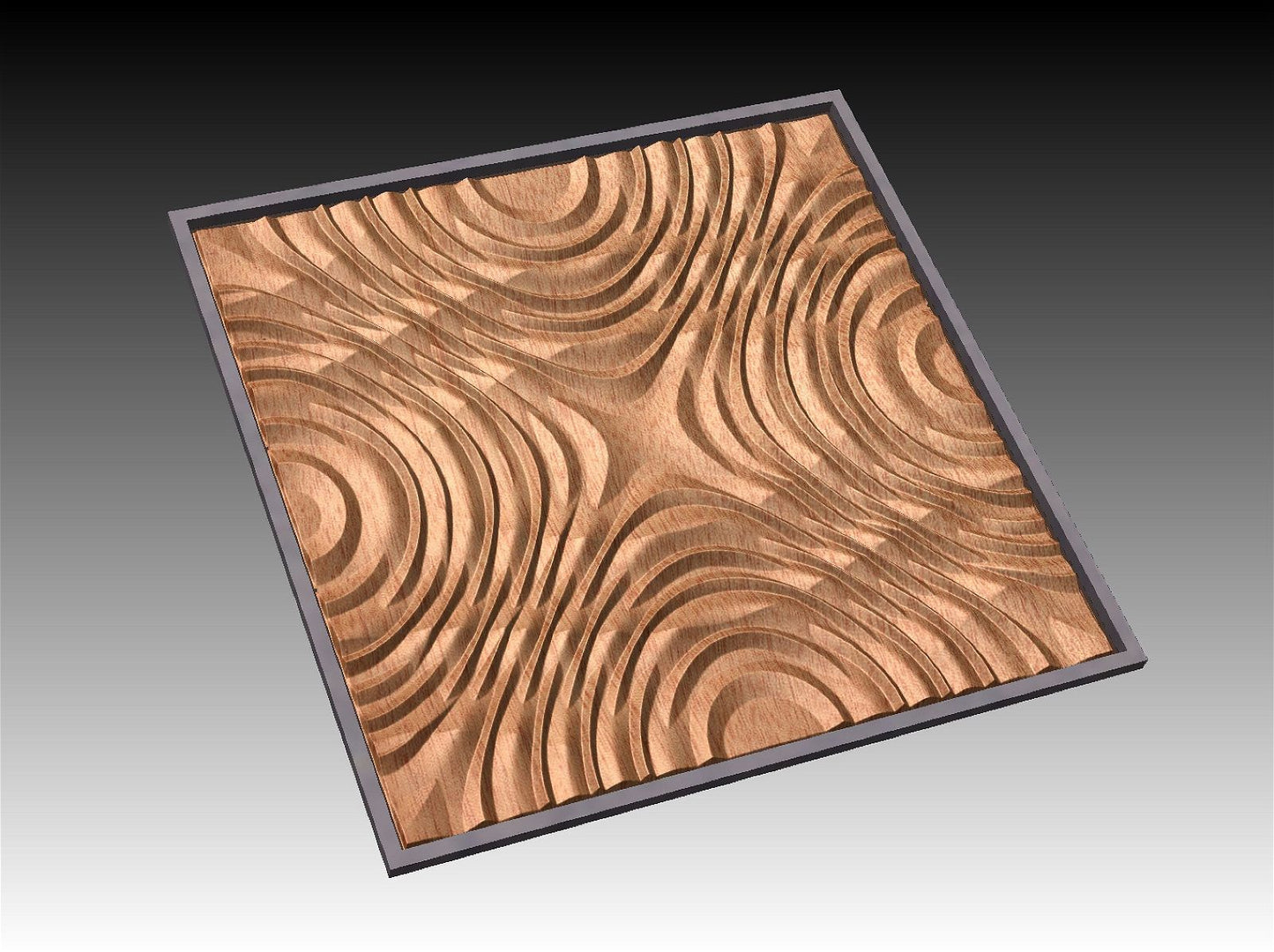 NOOR3_62 Decorative abstract 3D relief op-art sculpture model for CNC machining - Bonitum CNC Model Studio