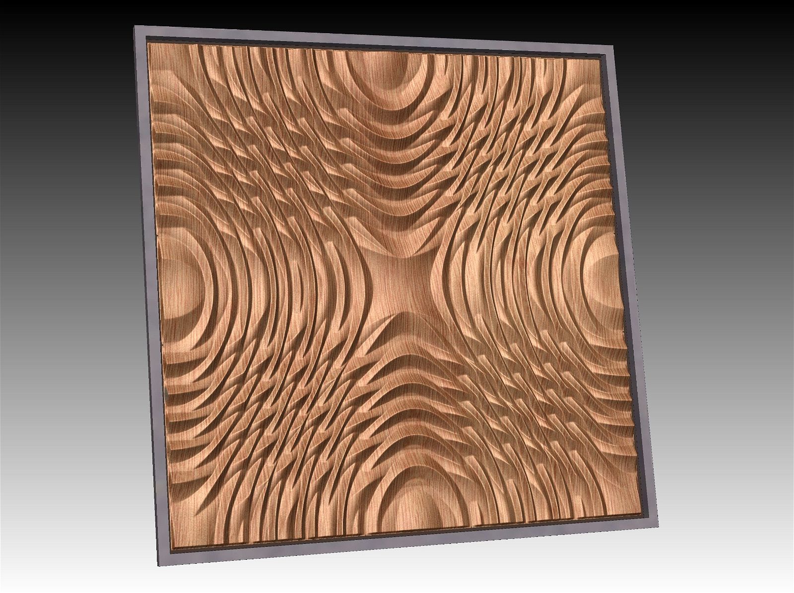 NOOR3_63 Decorative abstract 3D relief op-art sculpture model for CNC machining - Bonitum CNC Model Studio