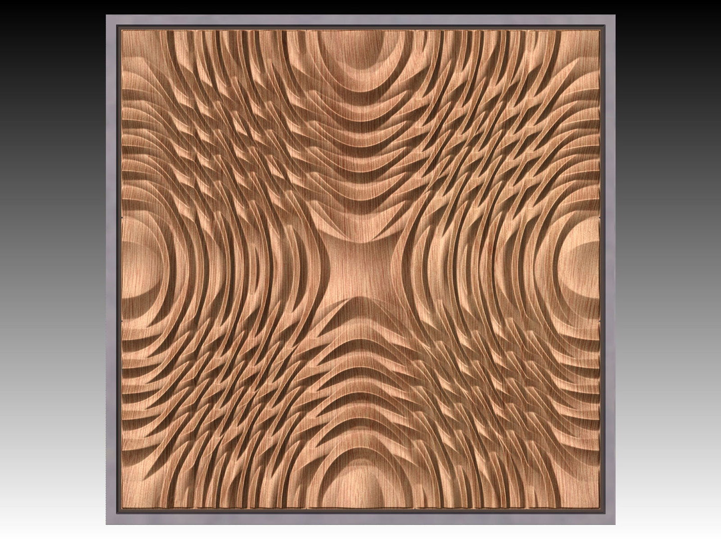 NOOR3_63 Decorative abstract 3D relief op-art sculpture model for CNC machining - Bonitum CNC Model Studio