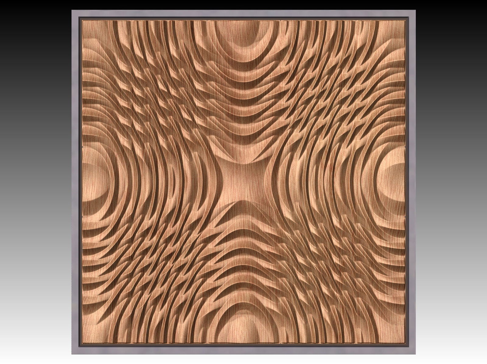 NOOR3_63 Decorative abstract 3D relief op-art sculpture model for CNC machining - Bonitum CNC Model Studio