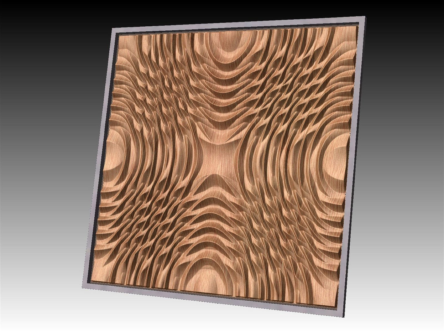 NOOR3_63 Decorative abstract 3D relief op-art sculpture model for CNC machining - Bonitum CNC Model Studio