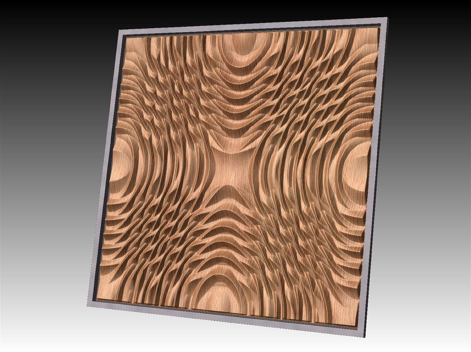 NOOR3_63 Decorative abstract 3D relief op-art sculpture model for CNC machining - Bonitum CNC Model Studio