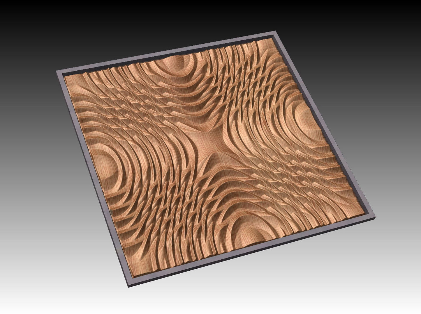 NOOR3_63 Decorative abstract 3D relief op-art sculpture model for CNC machining - Bonitum CNC Model Studio
