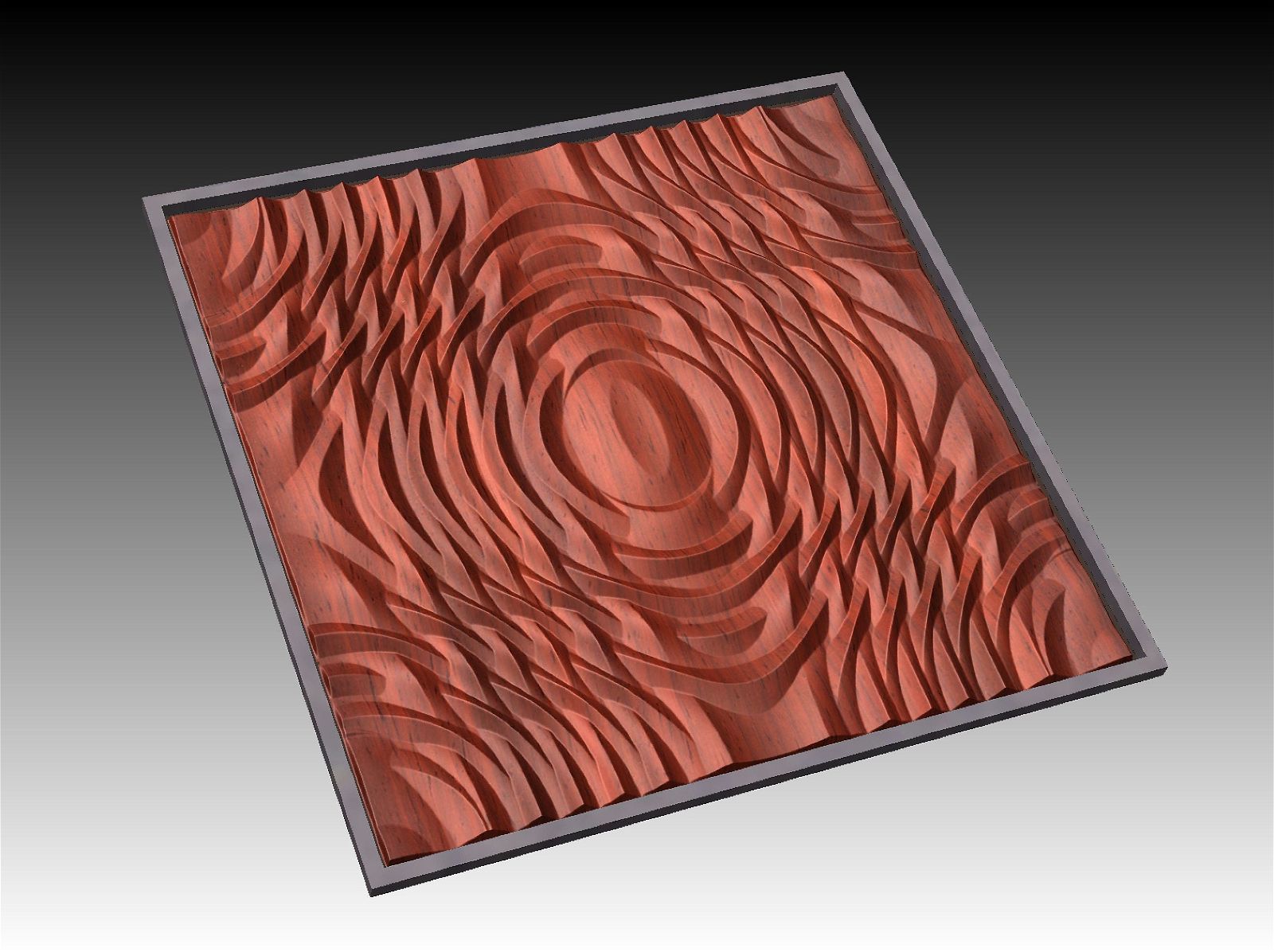 NOOR3_65 Decorative abstract 3D relief op-art sculpture model for CNC machining - Bonitum CNC Model Studio
