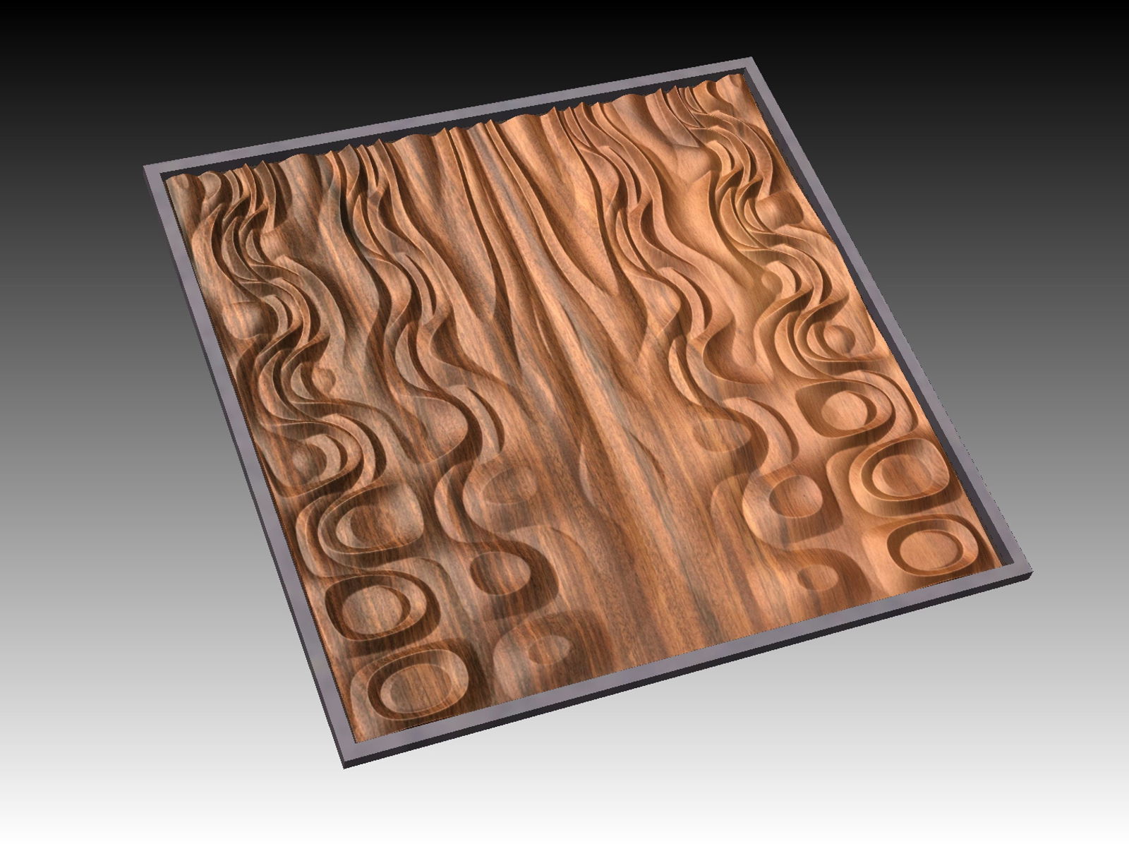 NOOR3_68 Decorative abstract 3D relief op-art sculpture model for CNC machining - Bonitum CNC Model Studio