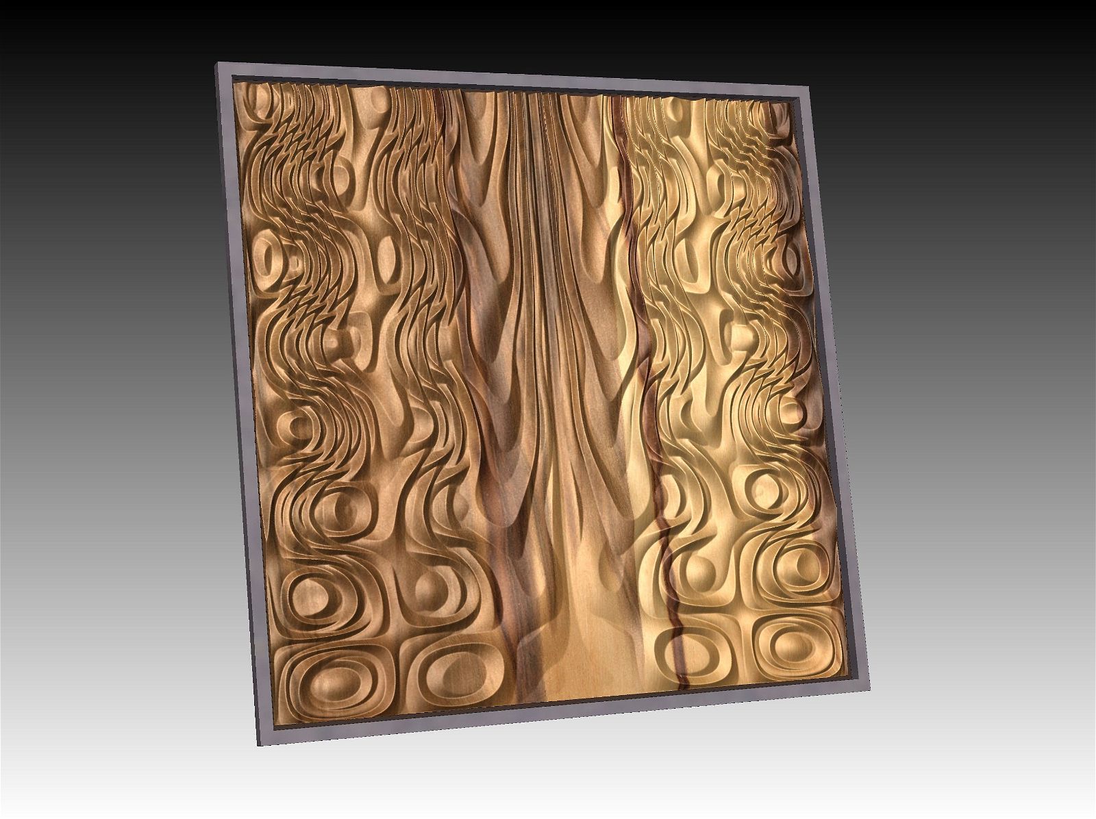 NOOR3_69 Decorative abstract 3D relief op-art sculpture model for CNC machining - Bonitum CNC Model Studio