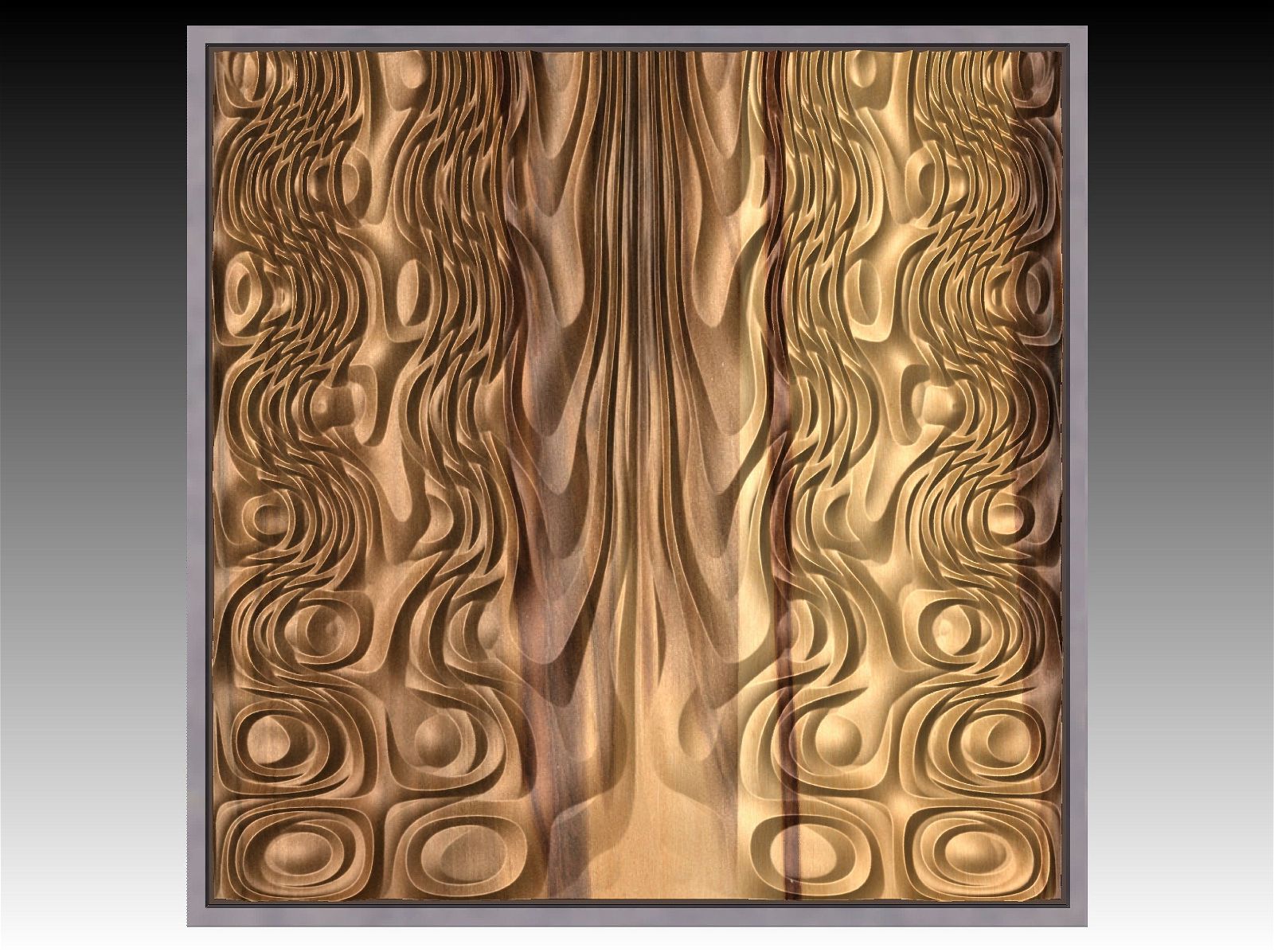 NOOR3_69 Decorative abstract 3D relief op-art sculpture model for CNC machining - Bonitum CNC Model Studio