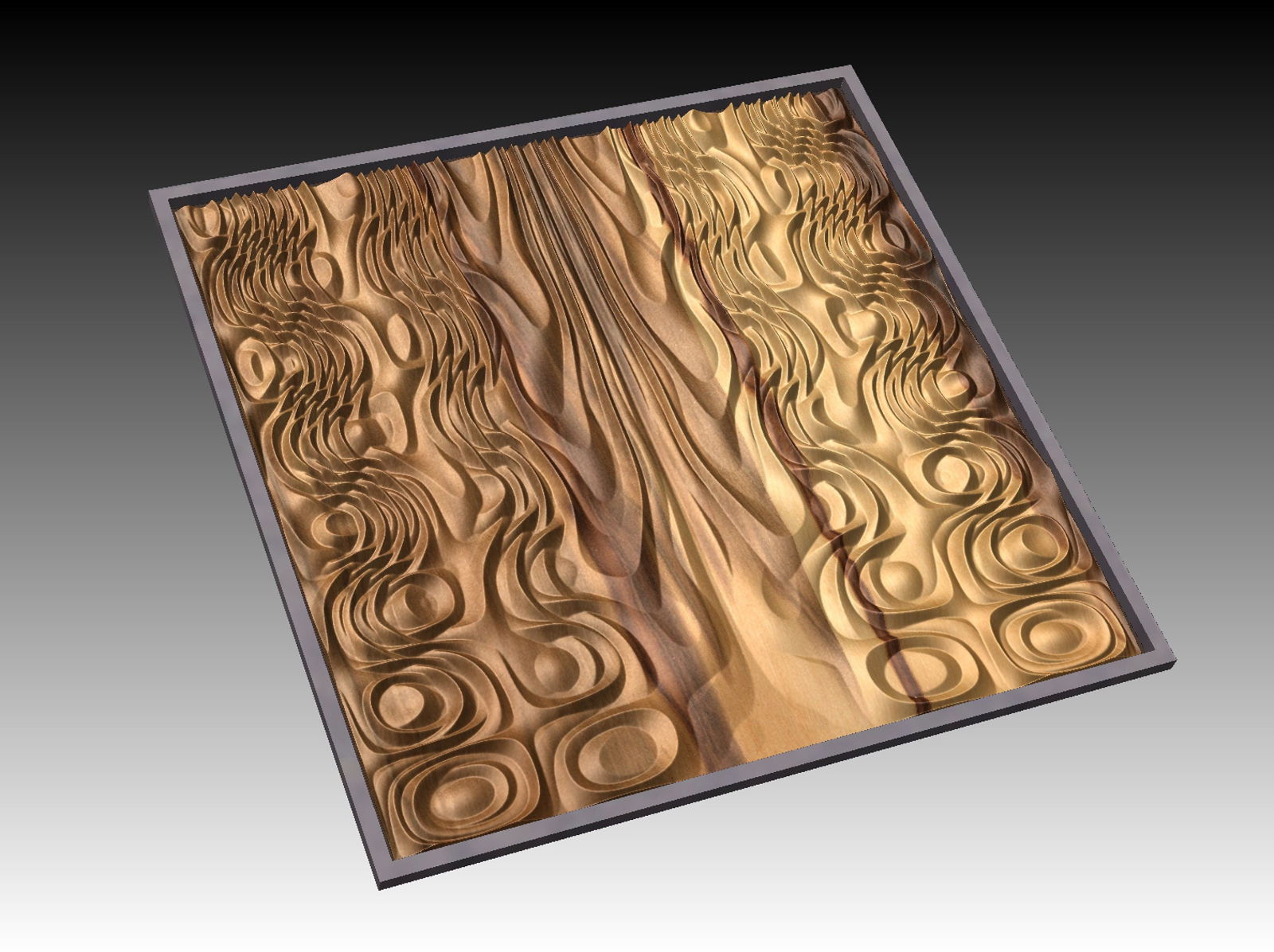 NOOR3_69 Decorative abstract 3D relief op-art sculpture model for CNC machining - Bonitum CNC Model Studio