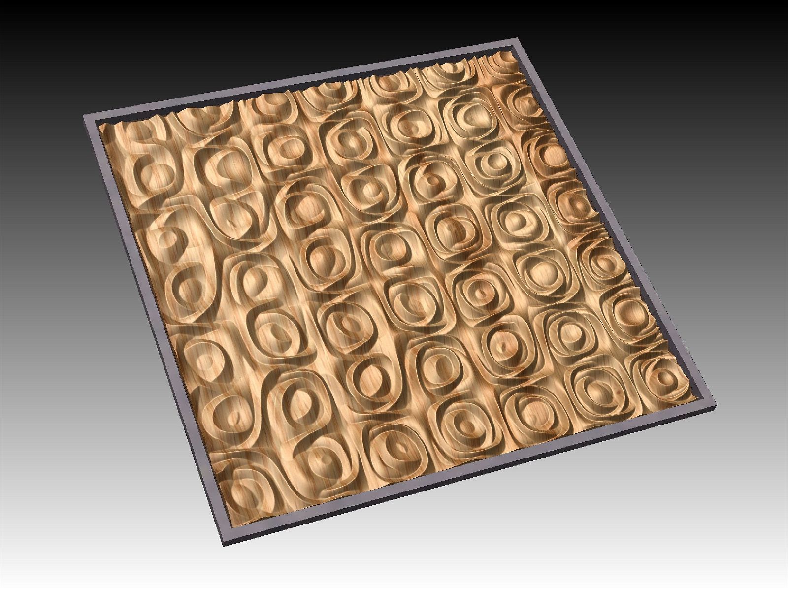 NOOR3_70 Decorative abstract 3D relief op-art sculpture model for CNC machining - Bonitum CNC Model Studio