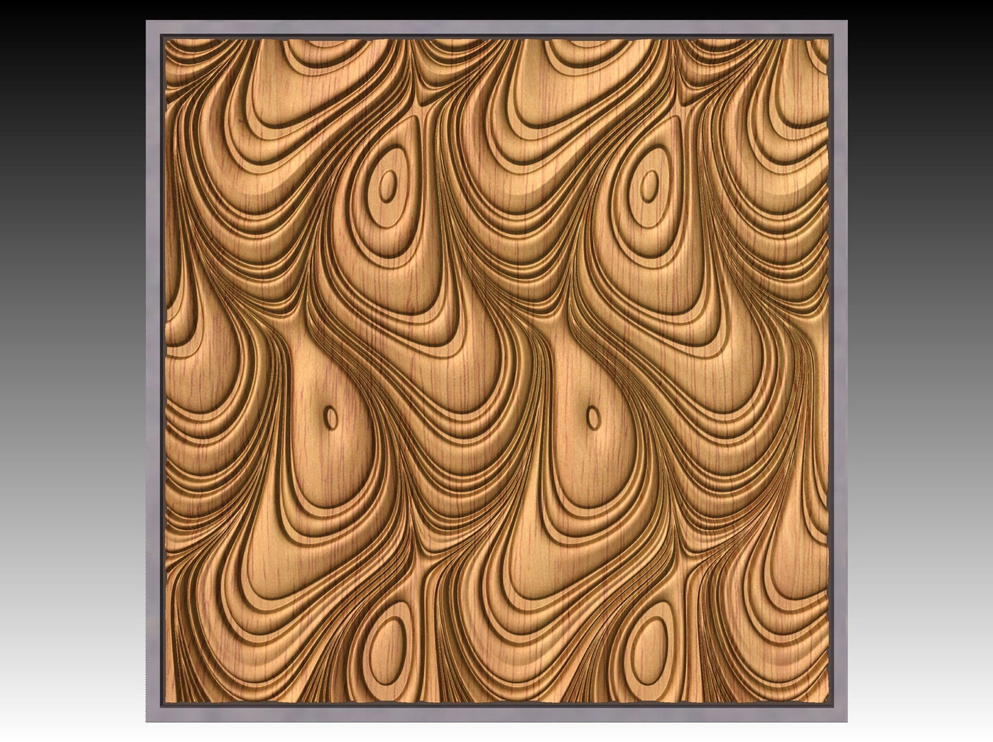 NOOR3_80 Decorative abstract 3D relief op-art sculpture model for CNC machining - Bonitum CNC Model Studio