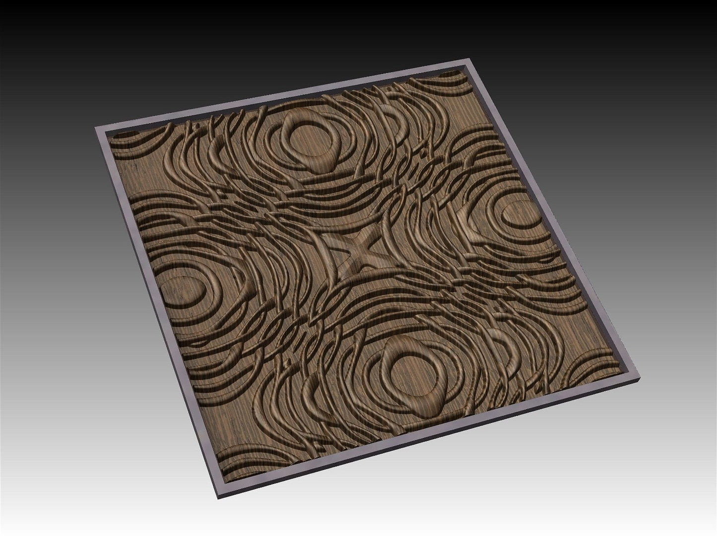 NOOR3_94 Decorative abstract 3D relief op-art sculpture model for CNC machining - Bonitum CNC Model Studio