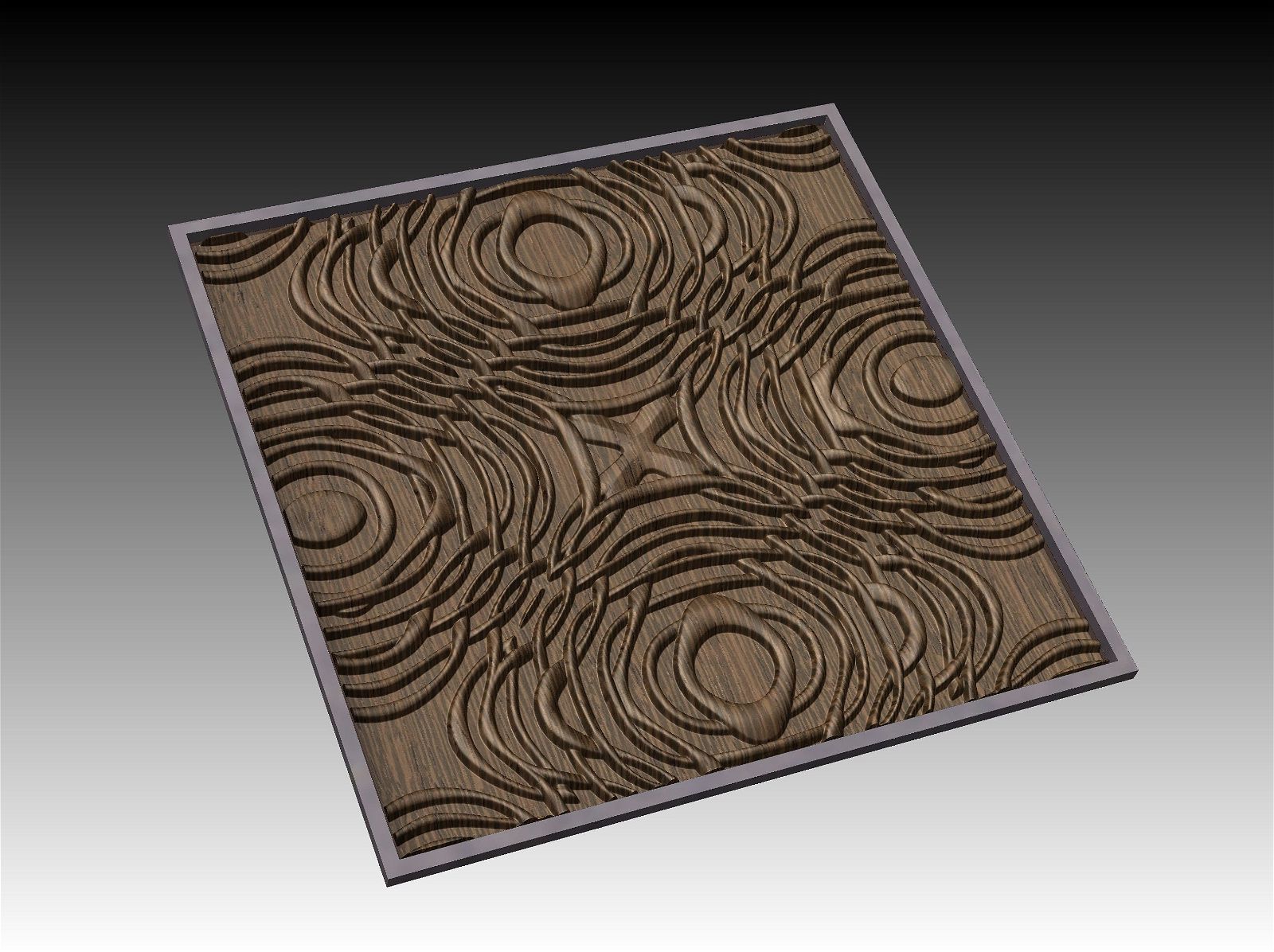 NOOR3_94 Decorative abstract 3D relief op-art sculpture model for CNC machining - Bonitum CNC Model Studio