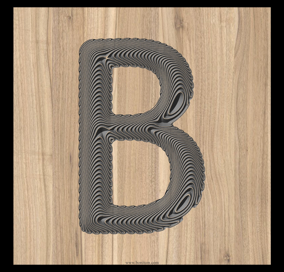 Letter Wave Patterns Set of 3D floating wave effect letters A-Z – Bonitum CNC Model Studio