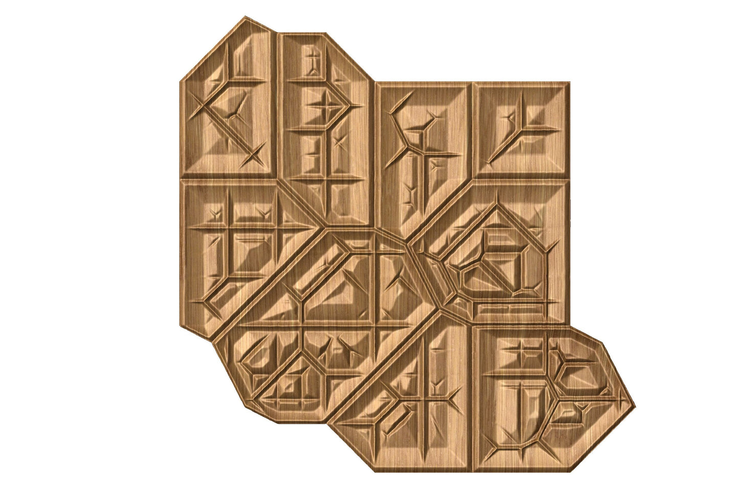 Wall panel tile 3D model Flagstone33 seamless geometric texture pattern - Bonitum CNC Model Studio