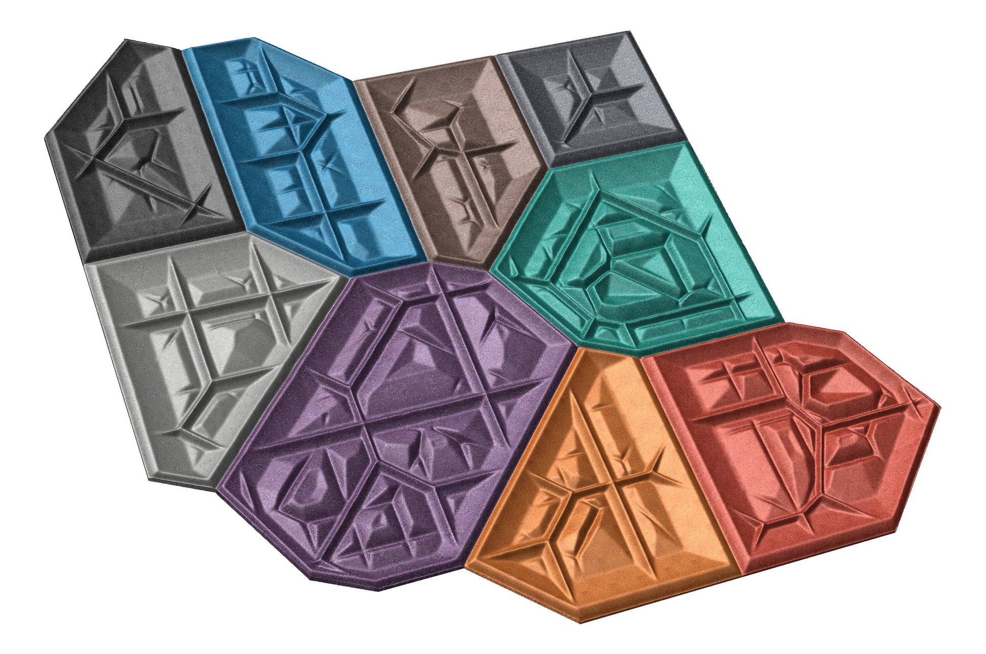 Wall panel tile 3D model Flagstone33 seamless geometric texture pattern - Bonitum CNC Model Studio