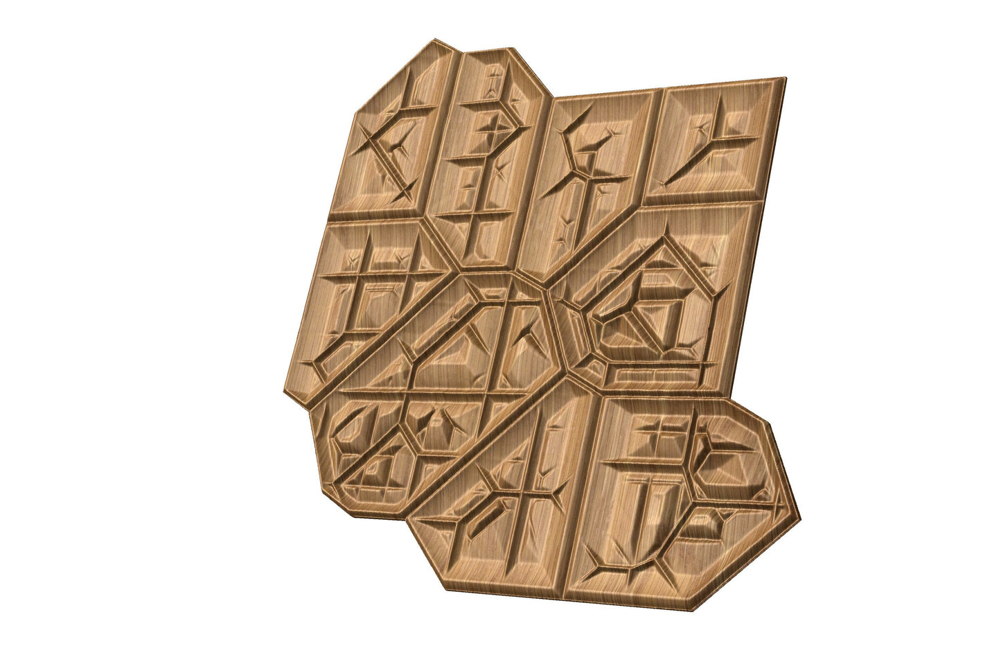 Wall panel tile 3D model Flagstone33 seamless geometric texture pattern - Bonitum CNC Model Studio