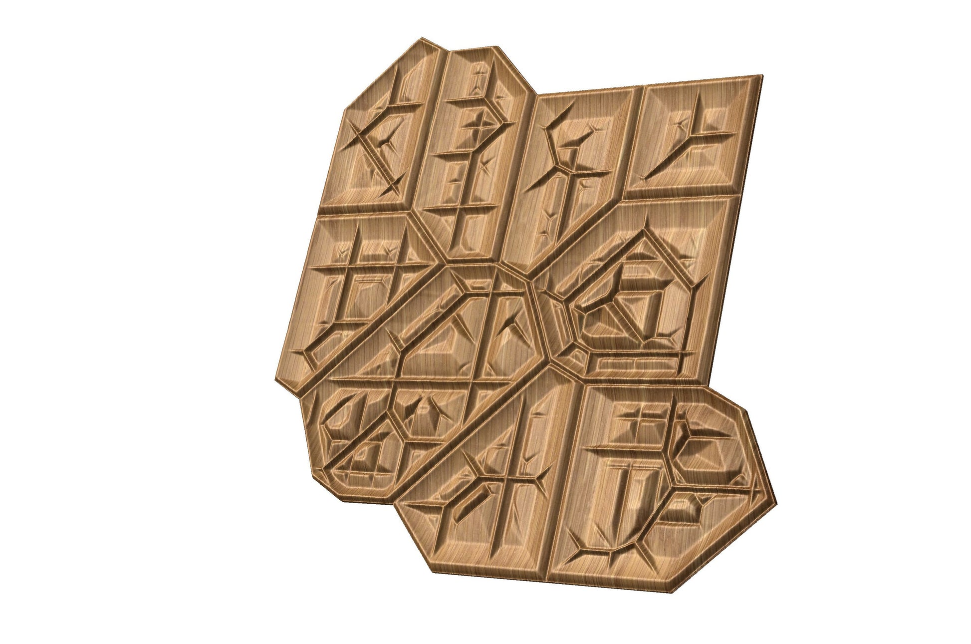 Wall panel tile 3D model Flagstone33 seamless geometric texture pattern - Bonitum CNC Model Studio