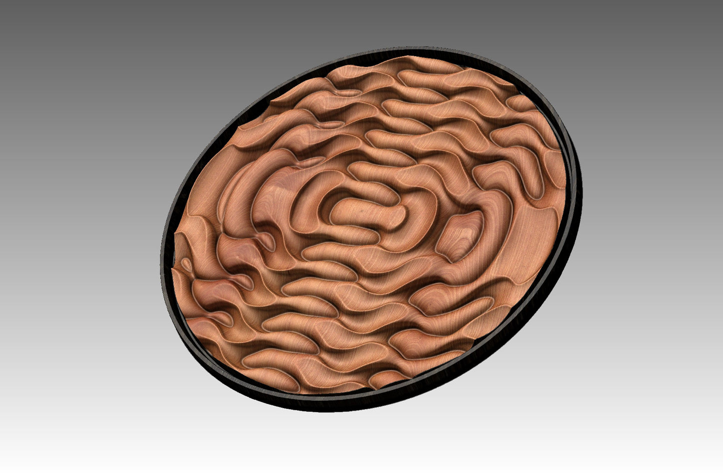 Round wall art table top 3D relief  "CJ 127" - Bonitum CNC Model Studio