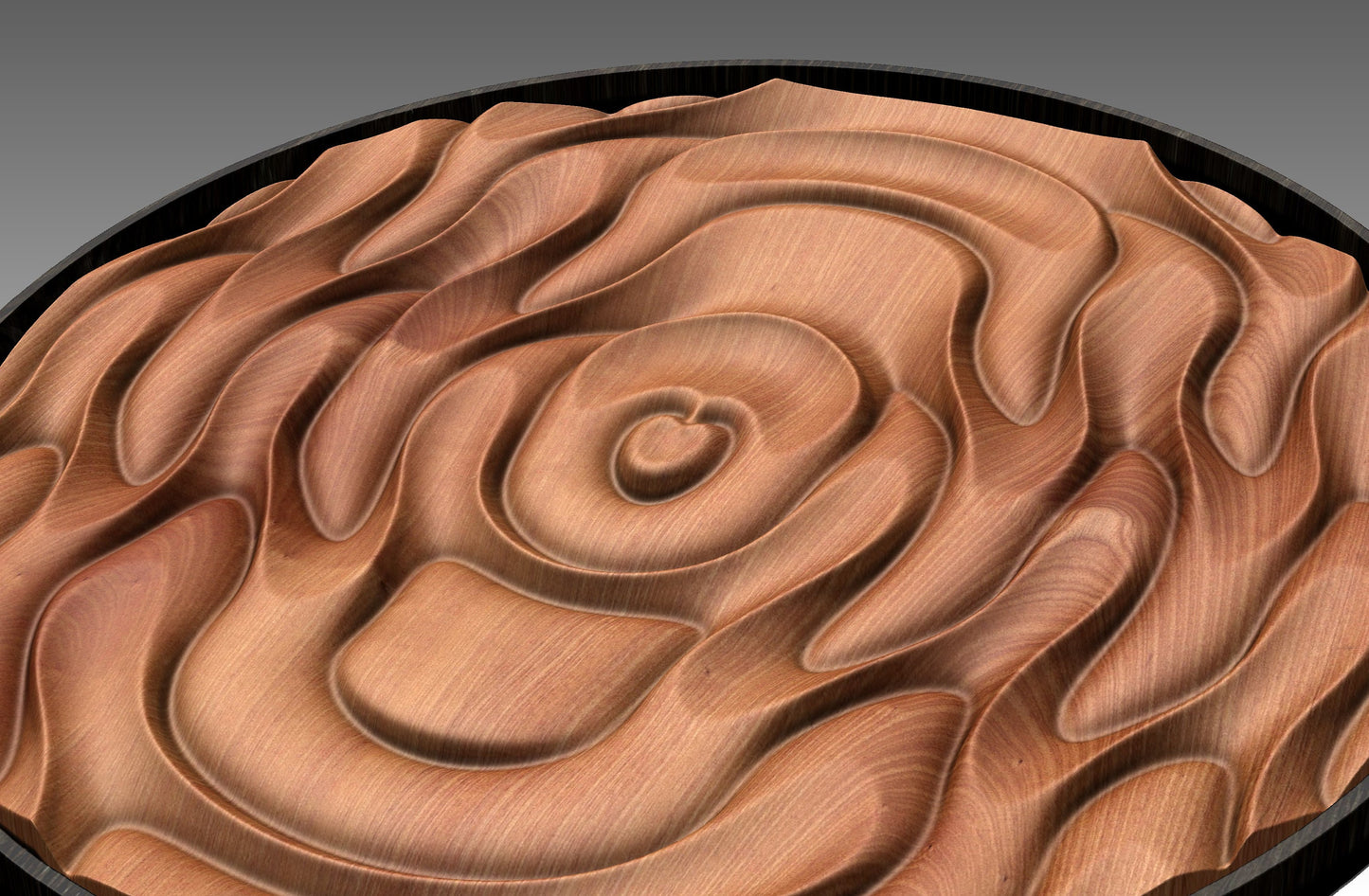Round wall art table top 3D relief  "CJ 132" - Bonitum CNC Model Studio