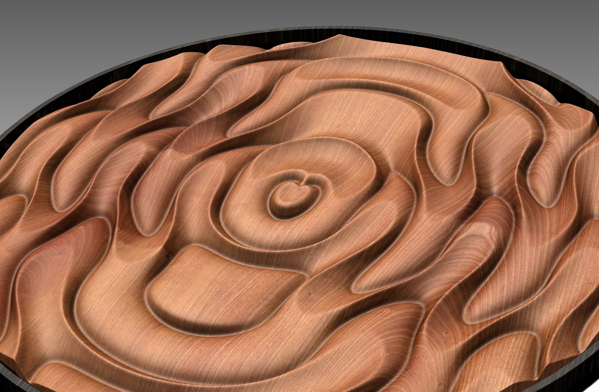 Round wall art table top 3D relief  "CJ 132" - Bonitum CNC Model Studio