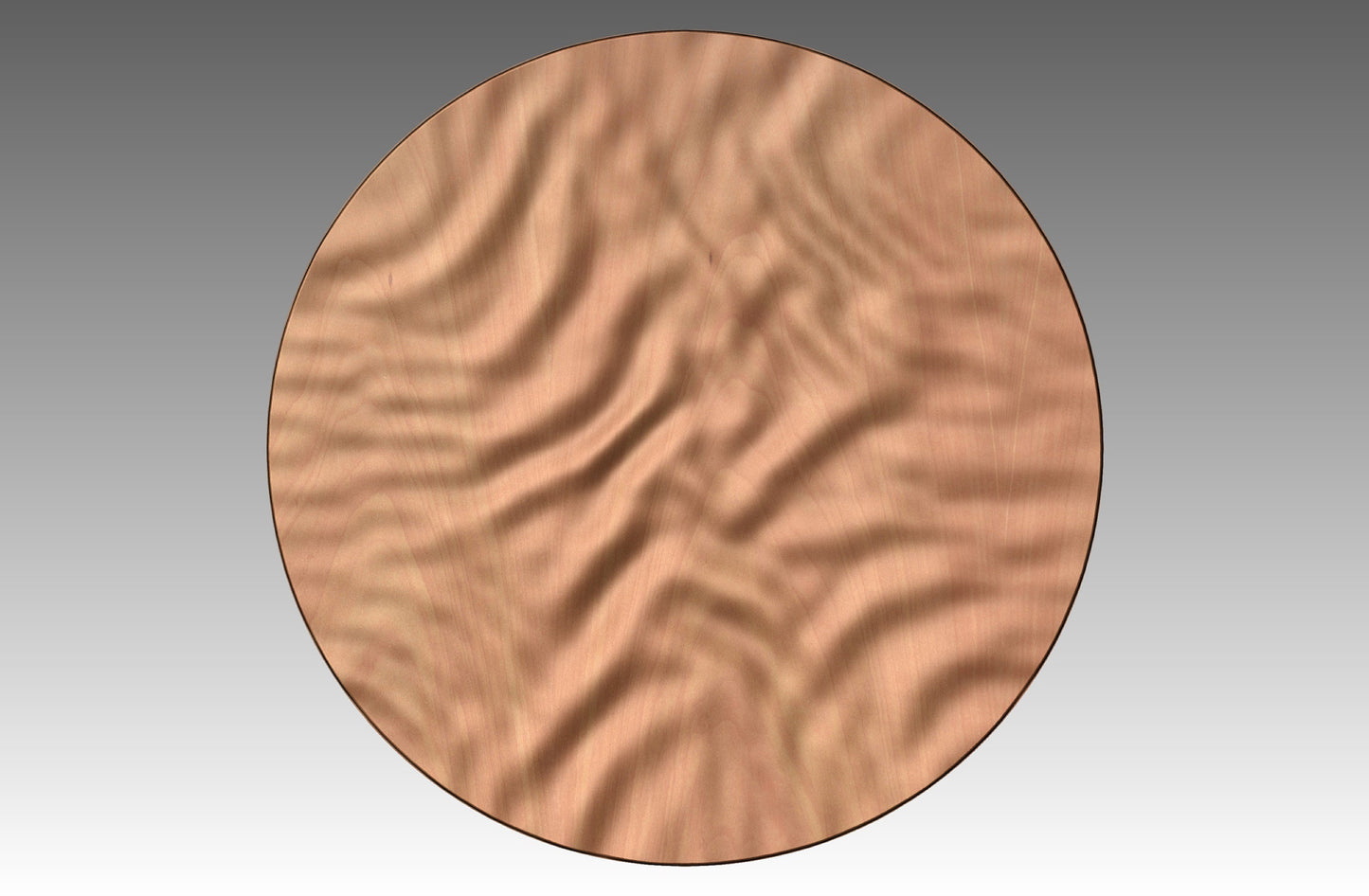 Round wall art table top crumpled cloth 3D relief  "CC 12" - Bonitum CNC Model Studio