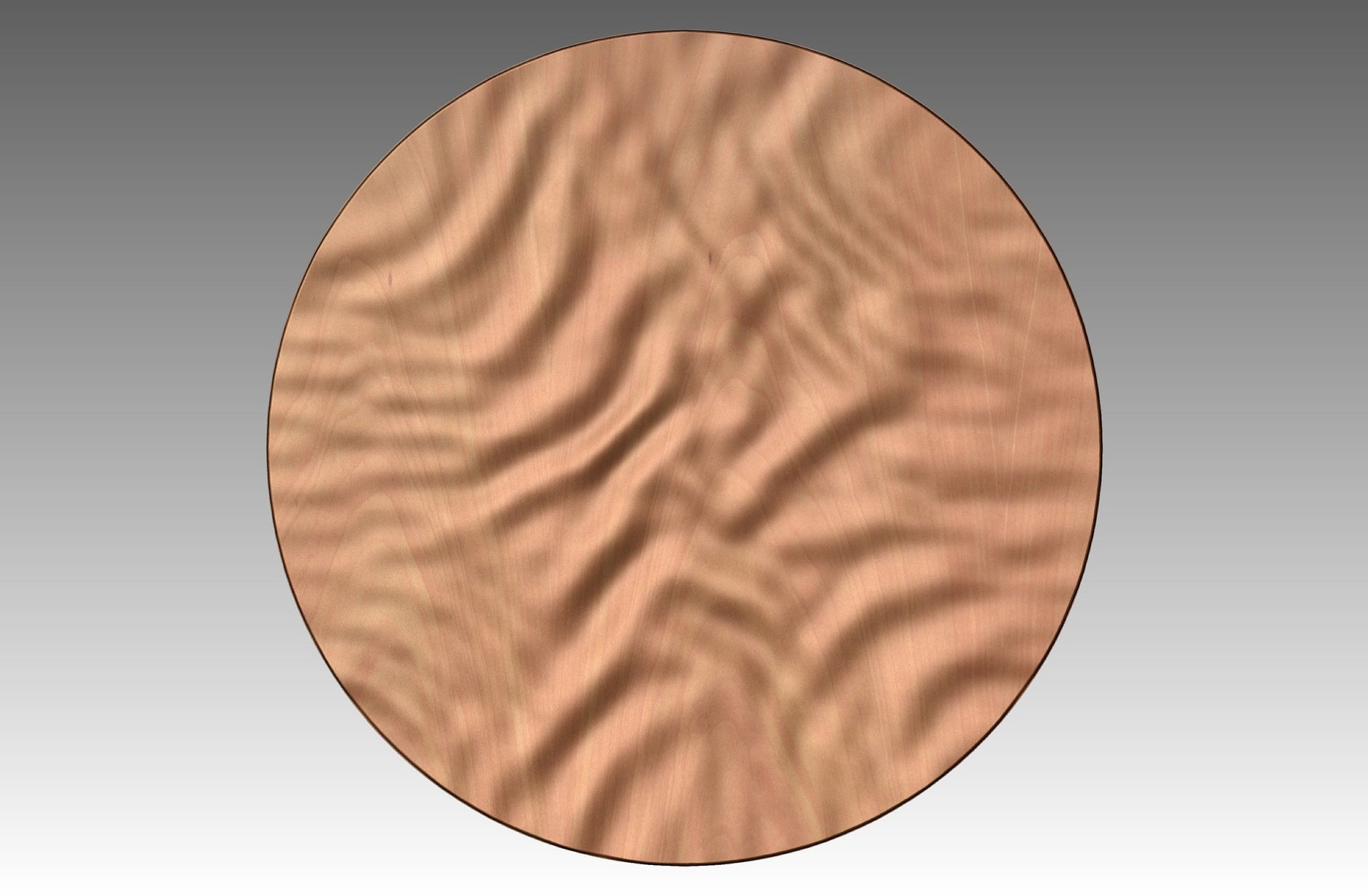 Round wall art table top crumpled cloth 3D relief  "CC 12" - Bonitum CNC Model Studio