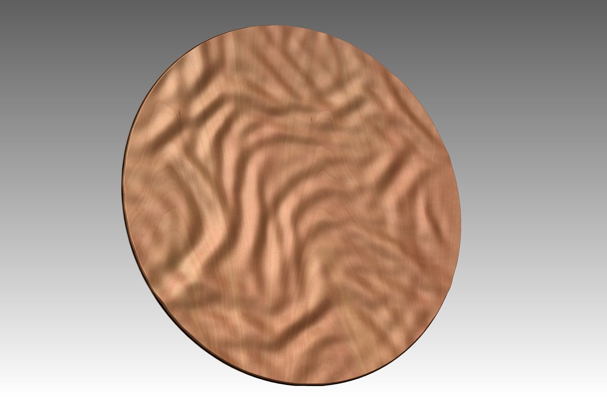 Round wall art table top crumpled cloth 3D relief  "CC 15" - Bonitum CNC Model Studio