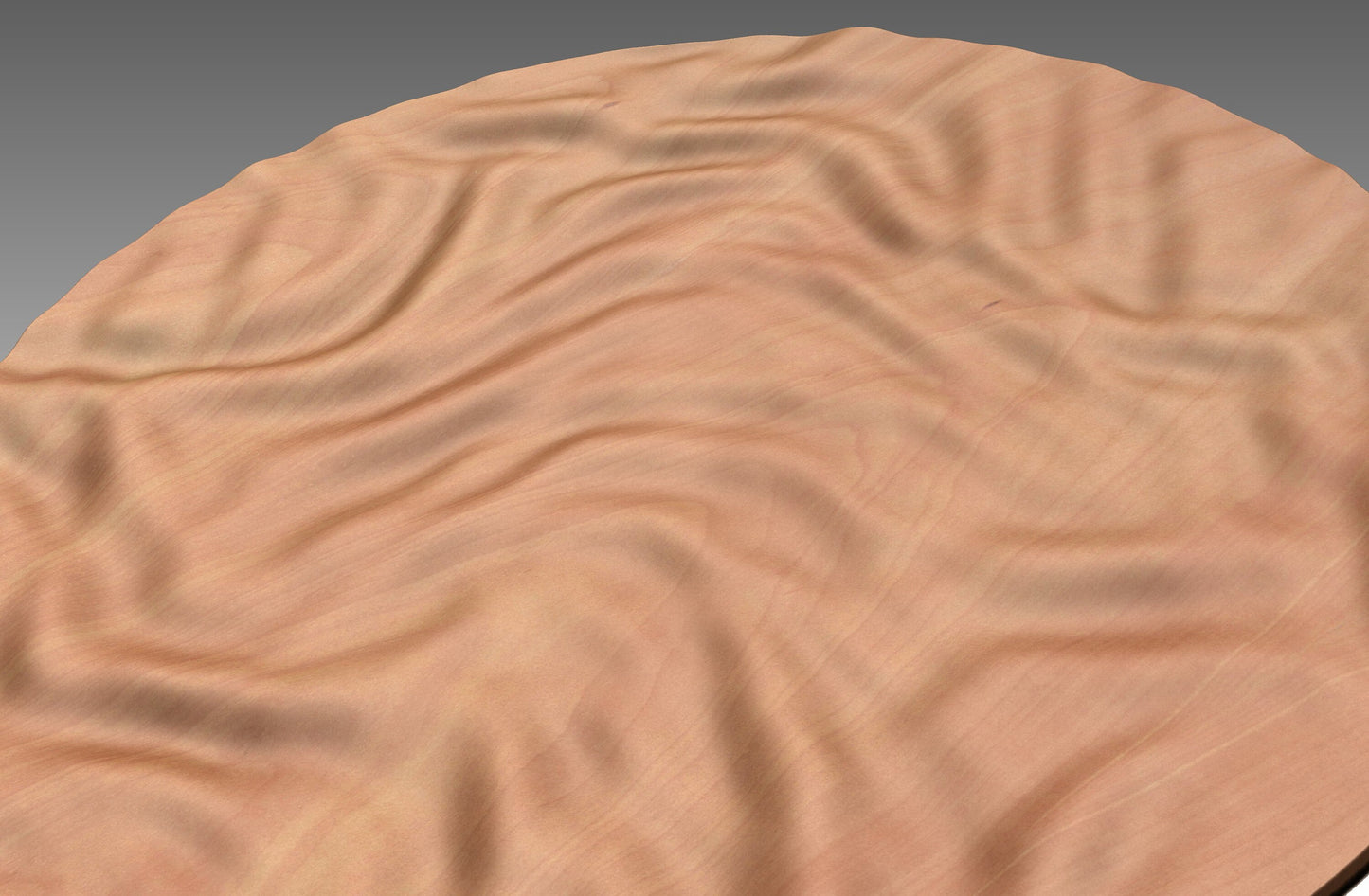 Round wall art table top crumpled cloth 3D relief  "CC 15" - Bonitum CNC Model Studio