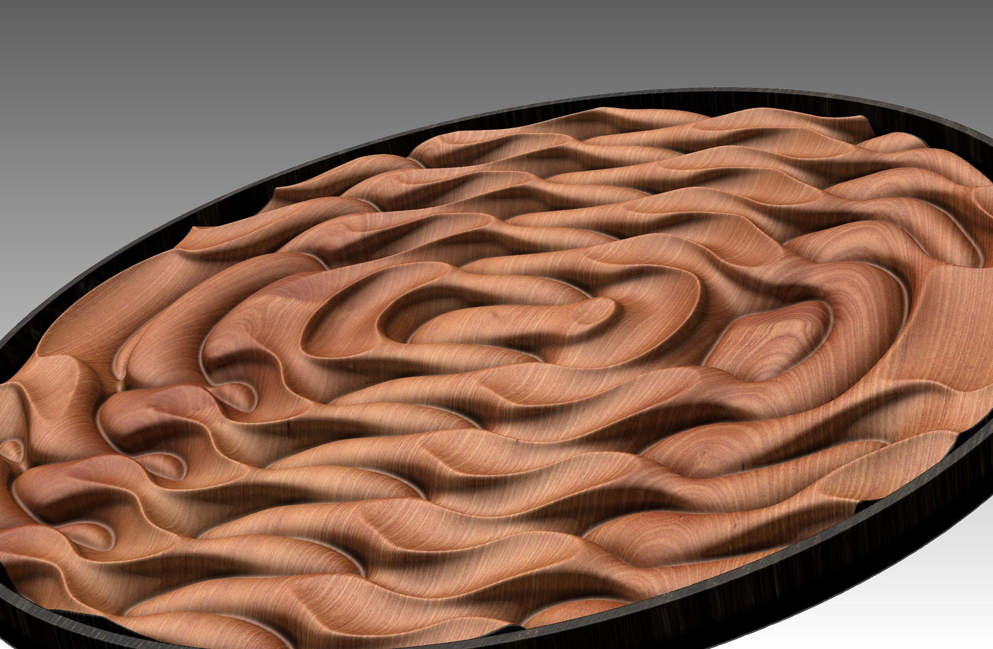 Round wall art table top 3D relief  "CJ 127" - Bonitum CNC Model Studio