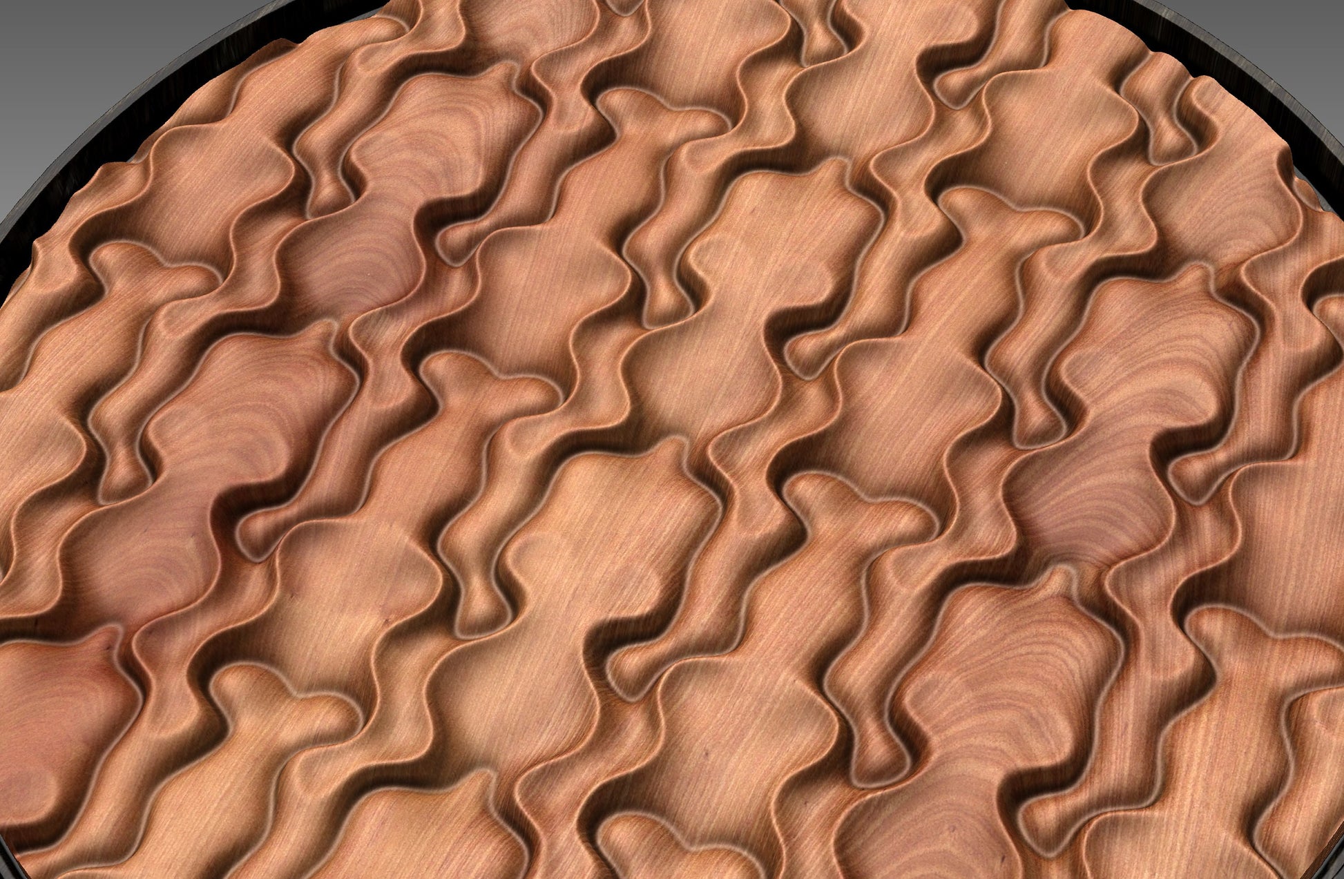 Round wall art table top 3D relief  "CJ 131" - Bonitum CNC Model Studio