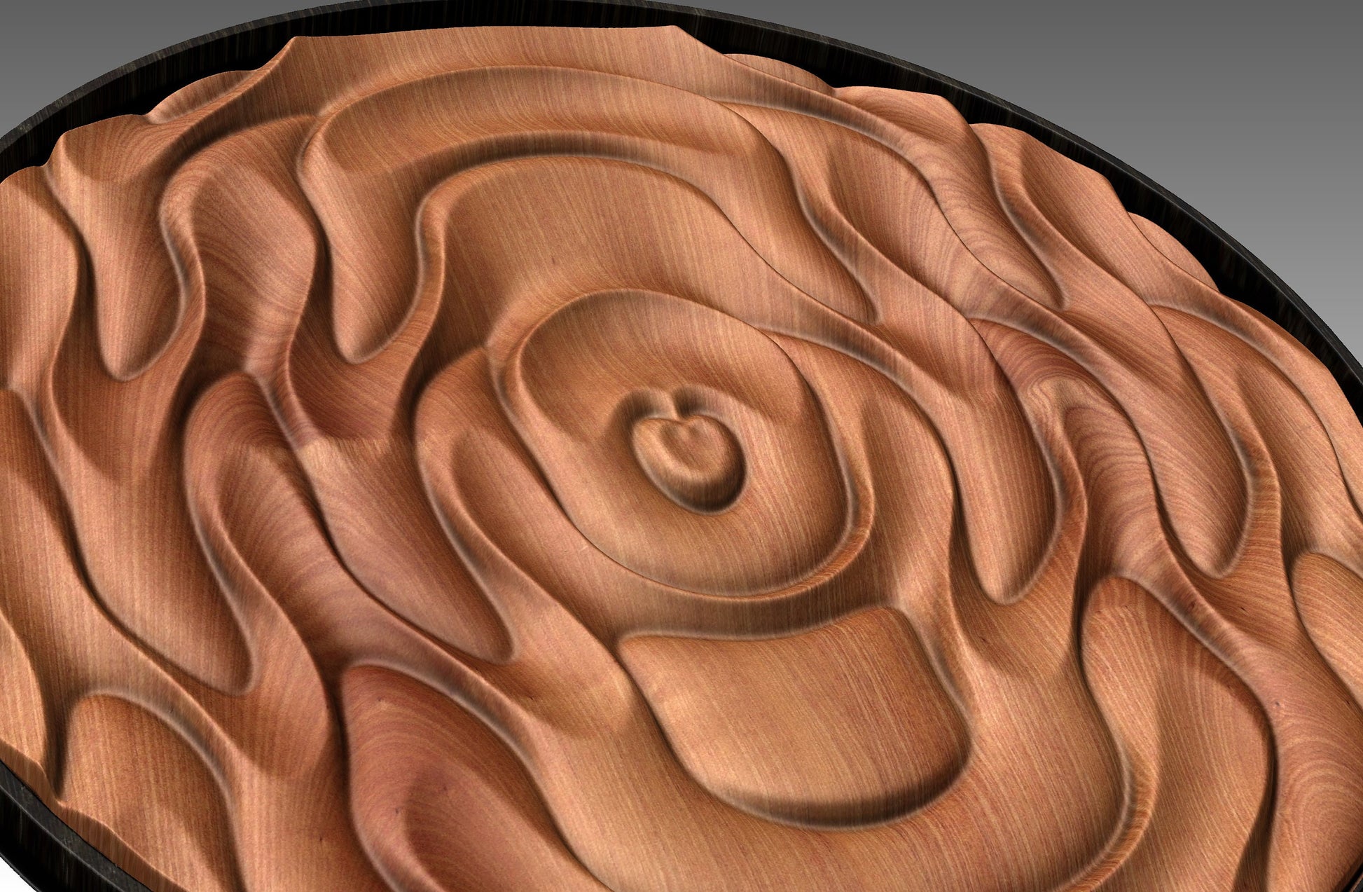 Round wall art table top 3D relief  "CJ 132" - Bonitum CNC Model Studio