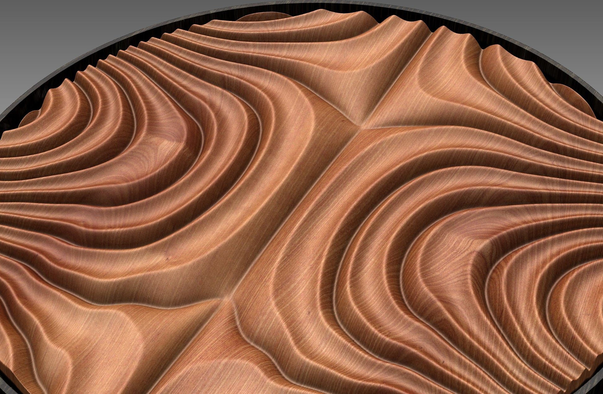 Round wall art table top 3D relief  "CJ 156" - Bonitum CNC Model Studio