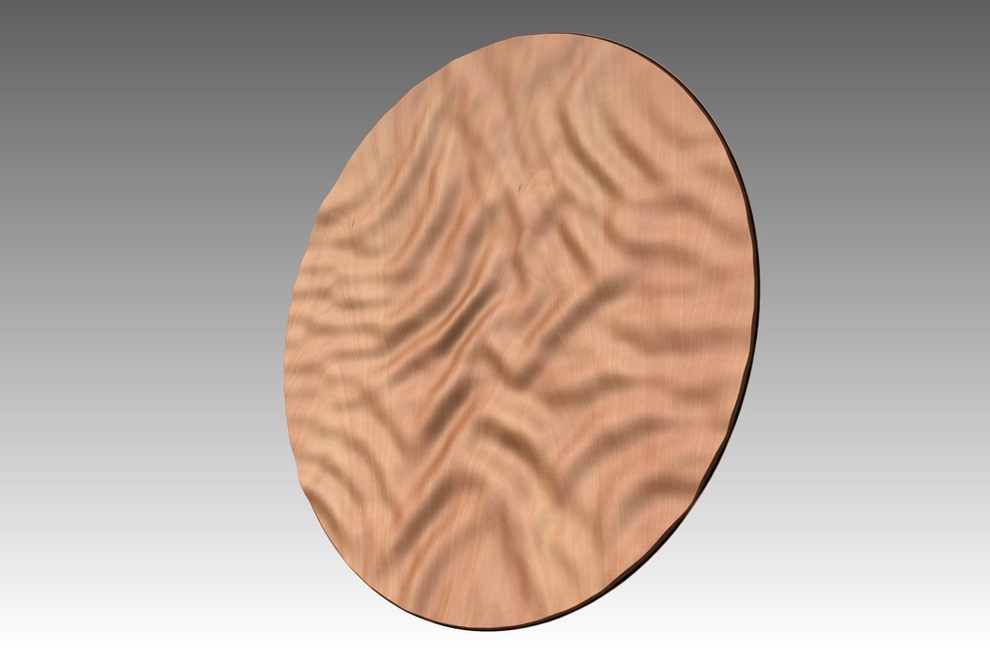 Round wall art table top crumpled cloth 3D relief  "CC 12" - Bonitum CNC Model Studio