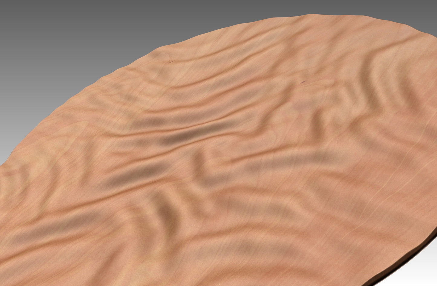 Round wall art table top crumpled cloth 3D relief  "CC 12" - Bonitum CNC Model Studio