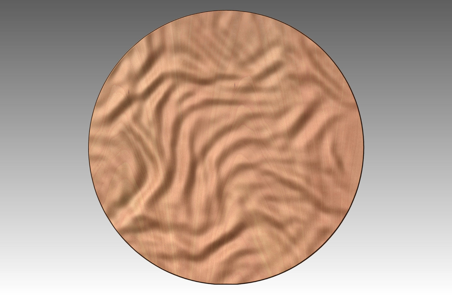 Round wall art table top crumpled cloth 3D relief  "CC 15" - Bonitum CNC Model Studio