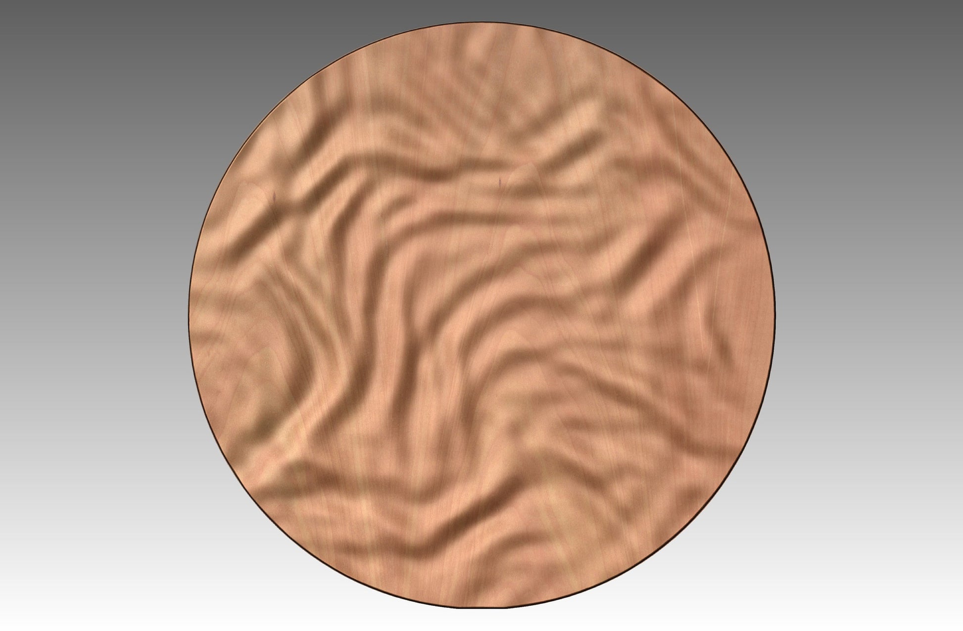 Round wall art table top crumpled cloth 3D relief  "CC 15" - Bonitum CNC Model Studio