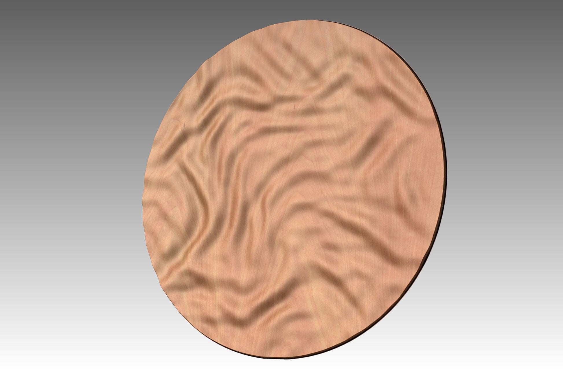 Round wall art table top crumpled cloth 3D relief  "CC 15" - Bonitum CNC Model Studio