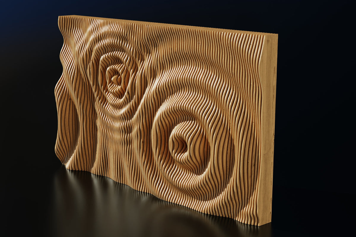 Parametric Wall Art WaveWall50 CNC cutting file – Bonitum CNC Model Studio