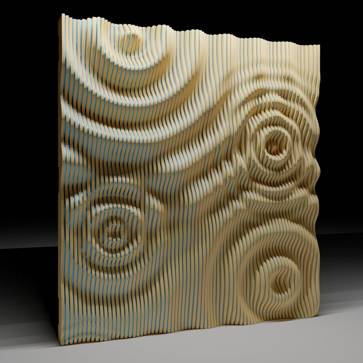 Wave Pattern Cnc Parametric Wave Wall 71TV2 with sound insulation layers CNC – Bonitum ...