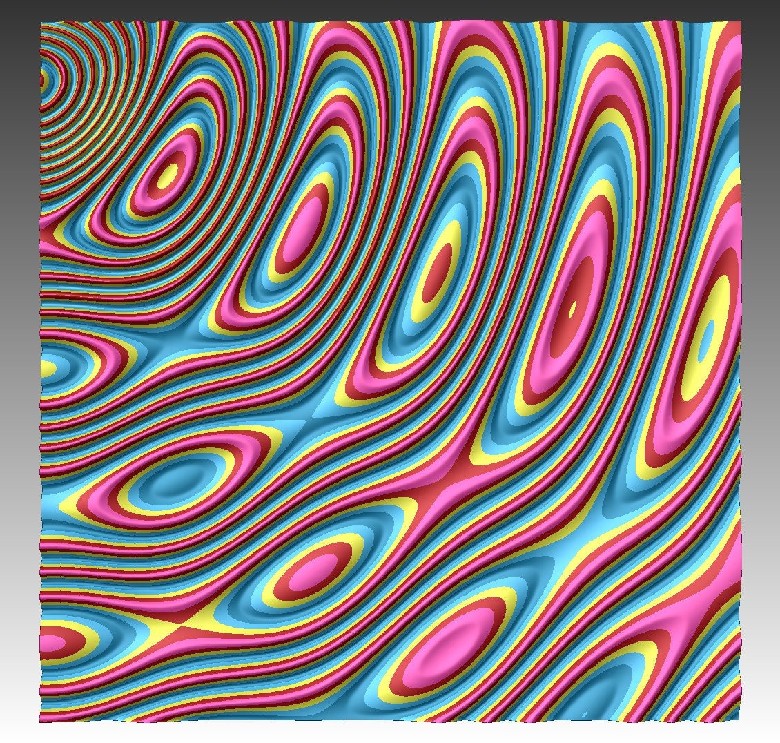 QC40 Big waves 3D relief sculpture model for CNC machining - Bonitum CNC Model Studio