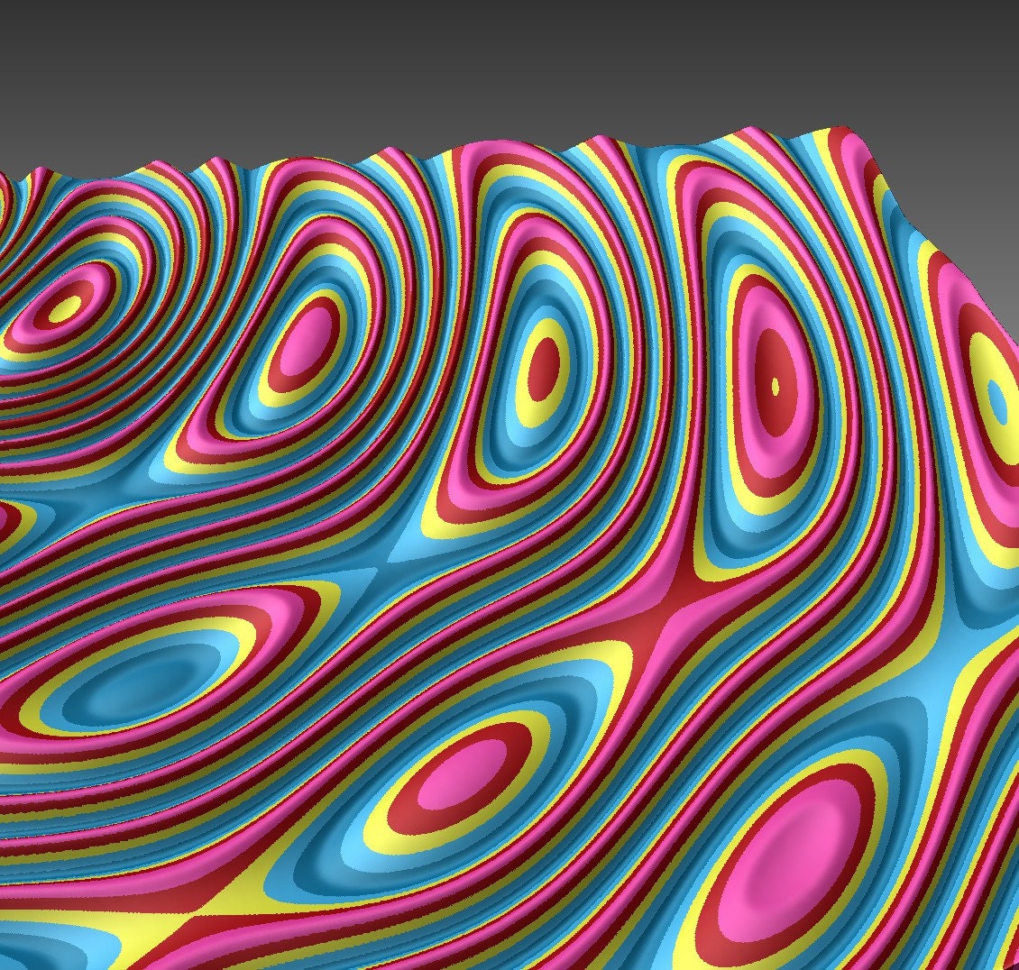 QC40 Big waves 3D relief sculpture model for CNC machining - Bonitum CNC Model Studio