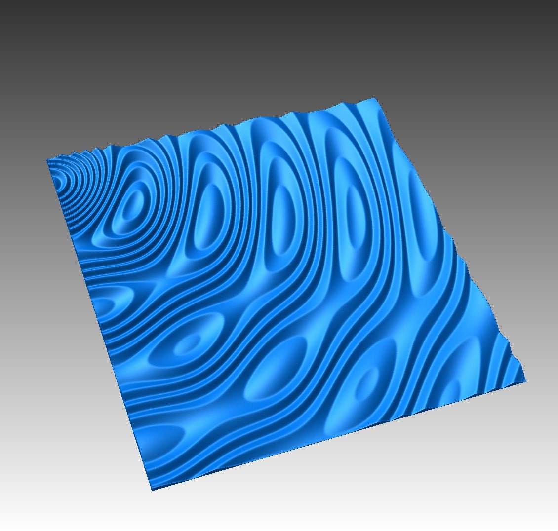 QC40 Big waves 3D relief sculpture model for CNC machining - Bonitum CNC Model Studio