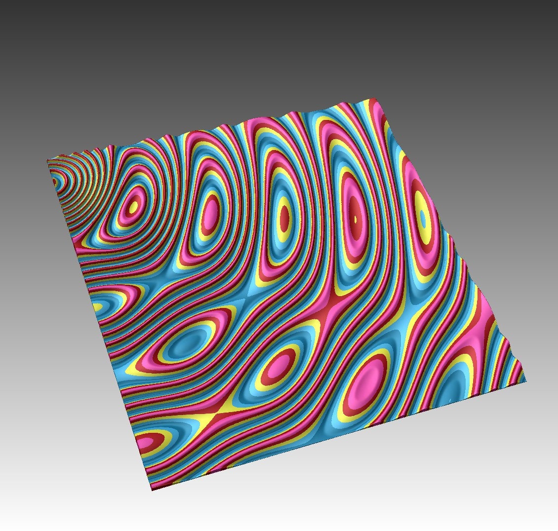 QC40 Big waves 3D relief sculpture model for CNC machining - Bonitum CNC Model Studio